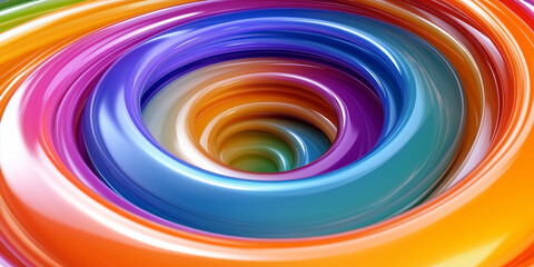 Obraz premium Colorful swirls creating concentric circles of rainbow colors