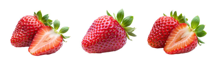 Beautiful Strawberries with Transparent Background – Ideal for Digital and Print