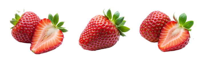 Beautiful Strawberries with Transparent Background – Ideal for Digital and Print