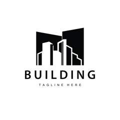 Fototapeta premium Modern City Building Logo Design, Luxurious and Simple Urban Architecture