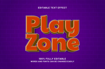 play zone editable text effect in kids and game text style