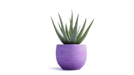 Aloe vera in pot plant houseplant flowerpot on a white background