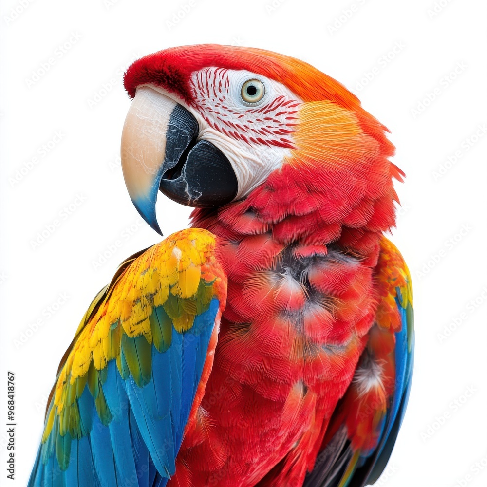 Wall mural Parrot, on white background