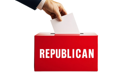 Dropping a vote in a Red Republican ballot box
