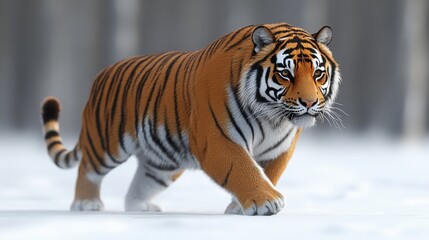 Realistic animal on a white background, full-body view, detailed fur