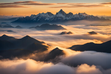 Obraz premium View of beautiful moody landscape in the Alps.