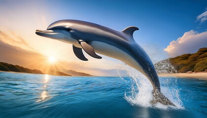 Fototapeta premium dolphin jumping out of water