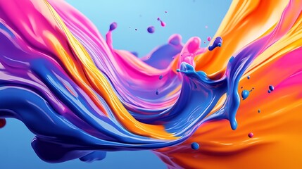 Abstract Colorful Liquid Swirls