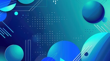 Abstract Blue and Green Geometric Shapes