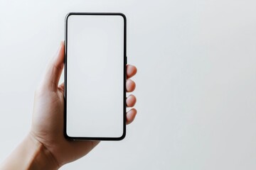 Hand Holding Smartphone Mockup Isolated created with Generative AI