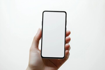 Hand Holding Smartphone Mockup Isolated created with Generative AI