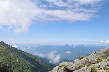 木曾駒ケ岳の風景。乗越浄土の眺望。	