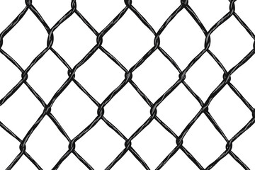 Naklejka premium An illustration of a chainlink fence isolated on a transparent background