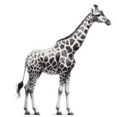 Obraz premium 흰 배경, 기린, 펜슬 드로잉 (White background, giraffe, pencil drawing)