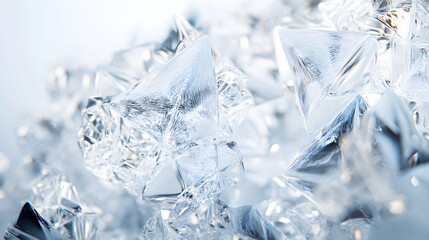 A crystalline liquid shimmering in light, resembling geometric shapes or fractals