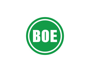 BOE Logo design vector template. BOE