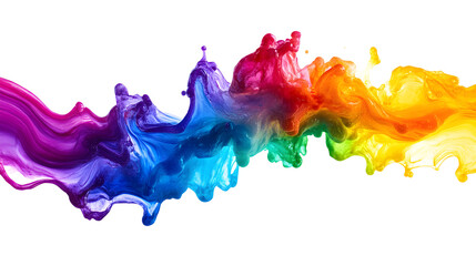 Fototapeta premium A stream of liquid flowing but changing colors like a gradient rainbow