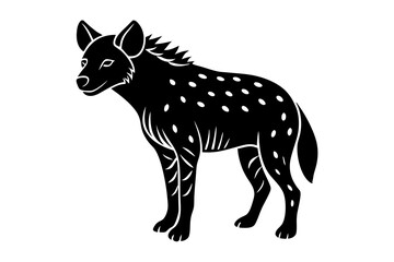 hyena black silhouette animal  white background