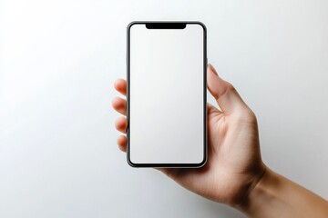 Hand Holding Smartphone Mockup Isolated created with Generative AI
