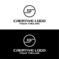 creative letter logo cf desain vektors
