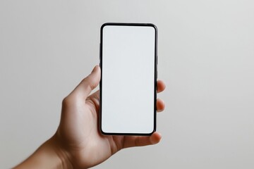 Hand Holding Smartphone Mockup Isolated created with Generative AI