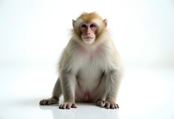 Obraz premium A Close-Up Portrait of a Curious Young Monkey