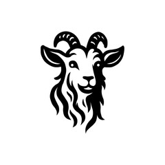 Vector illustration of a goat head with horns, beard and expressive goat face is carefully crafted, making it suitable for various uses such as logo, mascot or illustration in outdoor, agricultur