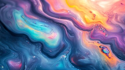 Fototapeta premium Abstract Swirling Liquid Colors with Glitter