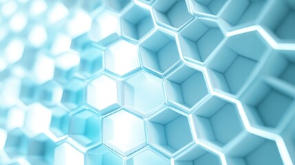 Naklejka premium Abstract Hexagon Pattern Background with Blue and White Colors