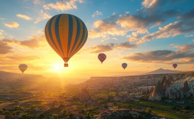 Obraz premium Hot Air Balloons Soaring Above Cappadocia