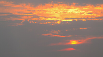beautiful golden sky and sunlight in the morning