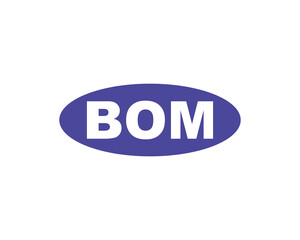 BOM logo design vector template. BOM