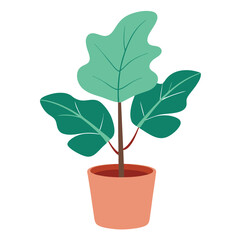Houseplant in classic pot nature icon