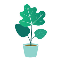 Houseplant in classic pot nature icon