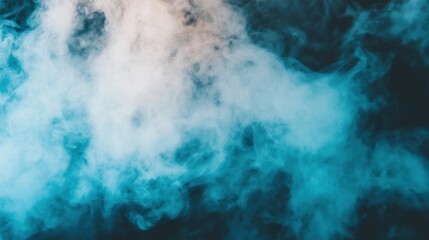 Gentle tendrils of smoke fog swirl over a deep blue background, invoking a serene yet mysterious ambiance in the space