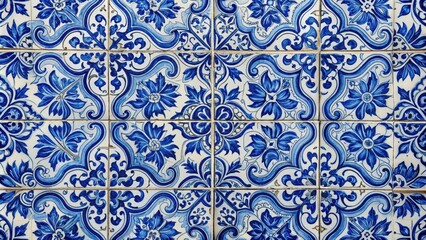 Traditional Portuguese tiles with intricate blue and white designs , Portugal, ceramic, Mediterranean, pattern