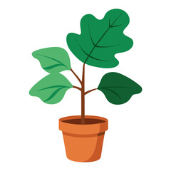 Fototapeta premium Houseplant in classic pot nature icon