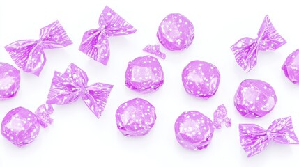 Purple Candy with White Polka Dots in Bowtie Wrappers