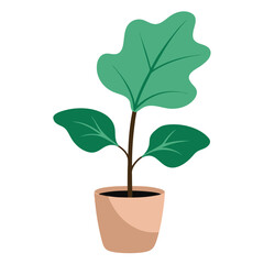 Houseplant in classic pot nature icon vector illustration