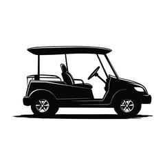 Golf car silhouette vector