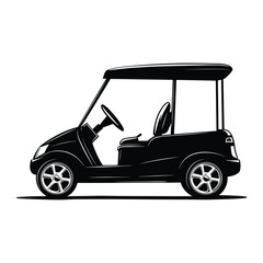 Golf car silhouette vector