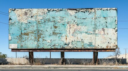 Cracked and peeling layers of old billboards