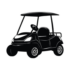 Golf car silhouette vector