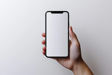 Hand Holding Smartphone Mockup Isolated created with Generative AI