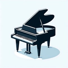 Piano, flat illustration of musical instruments for play concert musical parties songs
