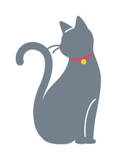 イラスト：猫、ねこ、黒猫