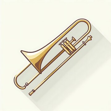 Trumbone, flat illustration of musical instruments, for play, concert, musical parties, songs, for graphics design