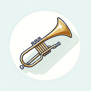 Trumbone, flat illustration of musical instruments, for play, concert, musical parties, songs, for graphics design