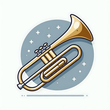 Trumbone, flat illustration of musical instruments, for play, concert, musical parties, songs, for graphics design