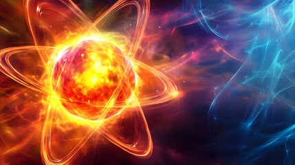 Obraz premium 67. The concept of a photon absorbing or emitting energy levels in an atom